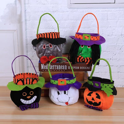 Halloween Witch Pumpkin Tote Bag Children’s Festival Candy Bag Decorative Props-0